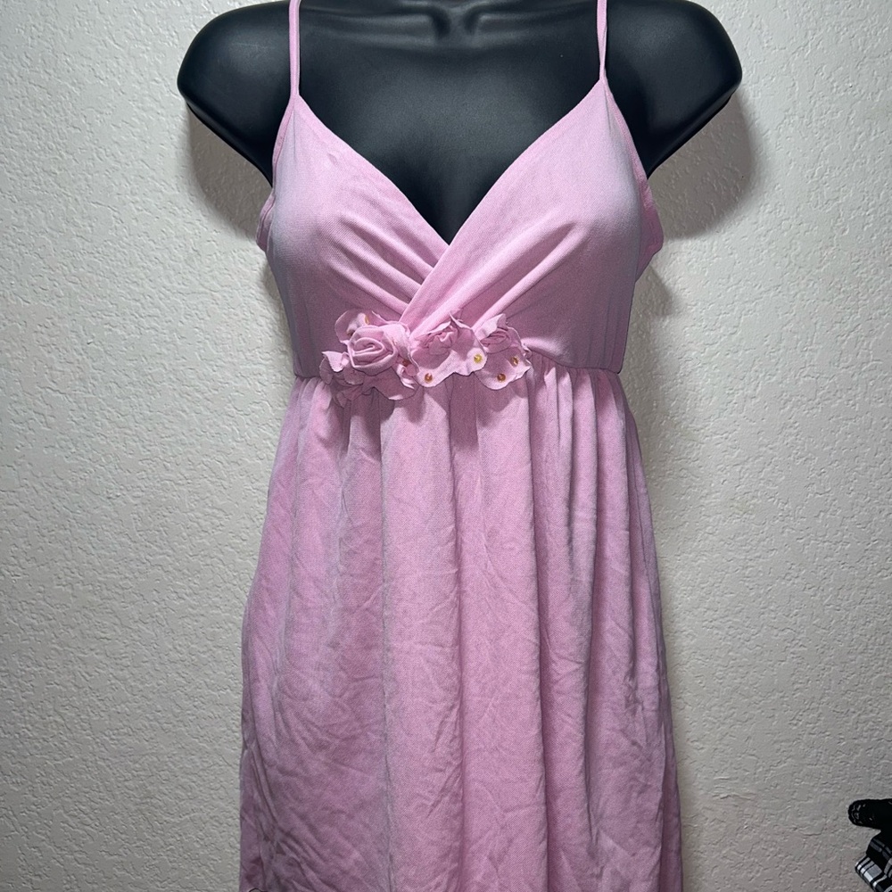 Pink Floral Embellished Dress